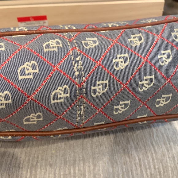 Dooney & Bourke Classic Hobo red, white, Blue, Canvas and Leather Purse - Picture 9 of 17